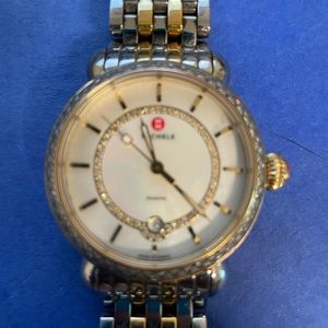 Ladies two toned and diamond Michele watch